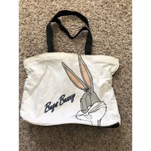 Vintage 90s Bugs Bunny Daffy Duck Looney Tunes Tote Bag VTG